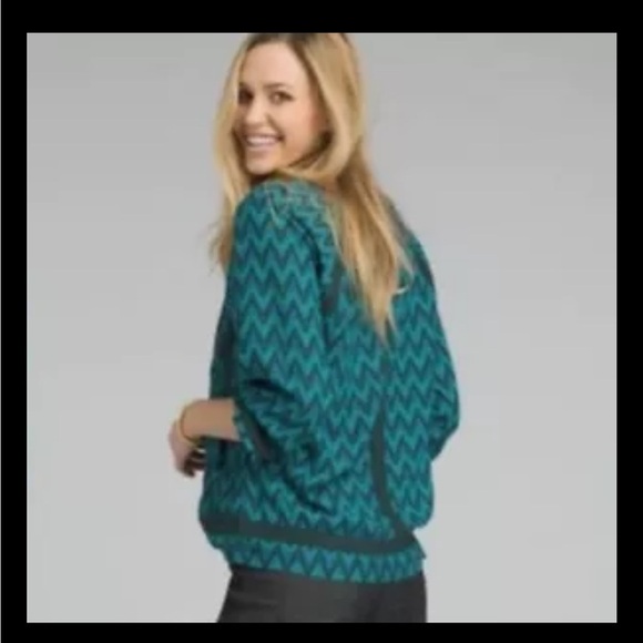 Prana Tacana Ikat Blouse XS Green Blue - Picture 5 of 8